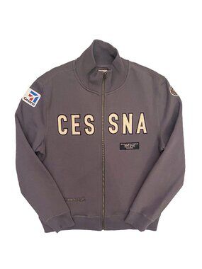 Men's Red Canoe Cessna Full Zip Sweatshirt Size Large
